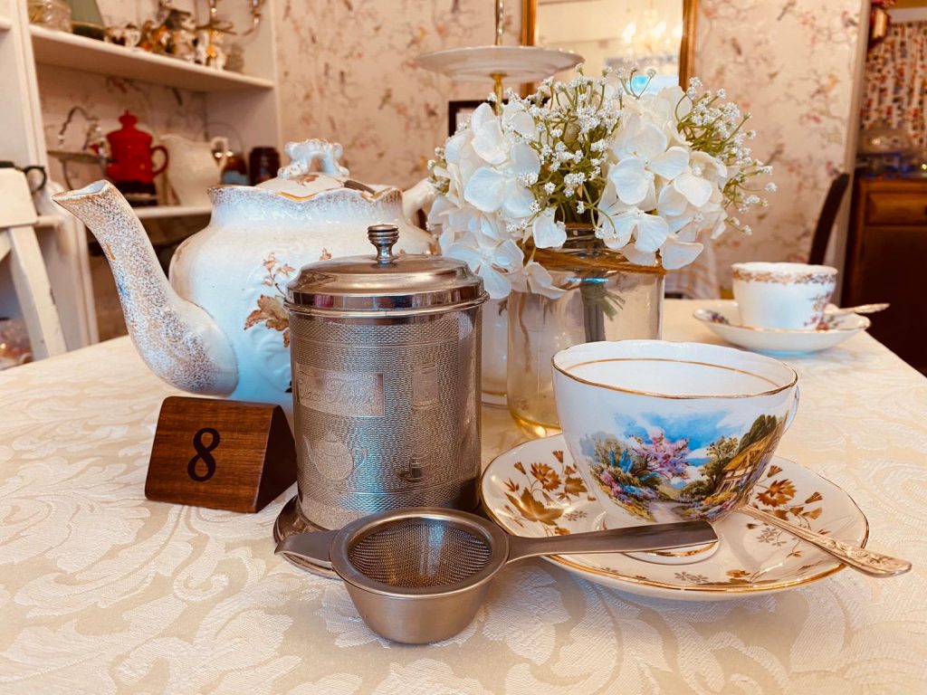 tea set at Long Melford tea room